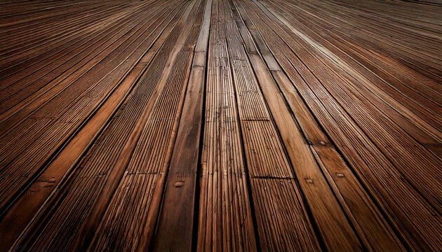 Pavimento de listones de madera antigua. Perspectiva