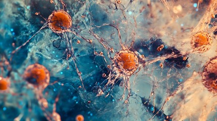 Detailed photomicrograph Acute Myeloblastic Leukemia, emphasizing research findings.