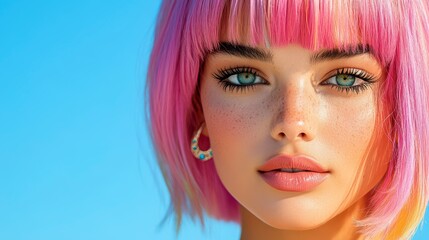 Fototapeta premium Vibrant Beauty Radiates Under a Clear Blue Sky in a Stylish Outdoor Setting