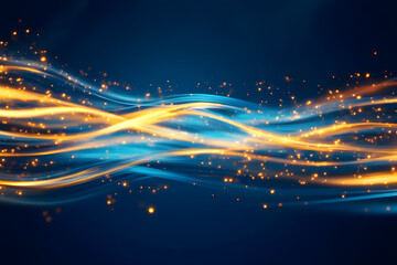 Obraz premium Abstract Colorful Waves in Orange, Blue, and Yellow - Fluid Gradient Design with Smooth Texture and Artistic Flow