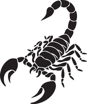 black scorpion silhouette on white background clip art preview