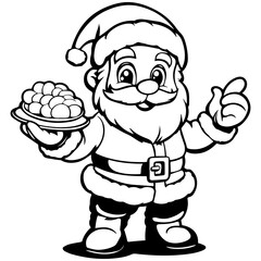 Fototapeta premium illustration of Christmas Santa with food in hand