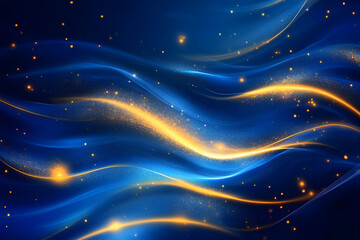 Obraz premium Abstract Colorful Waves in Orange, Blue, and Yellow - Fluid Gradient Design with Smooth Texture and Artistic Flow