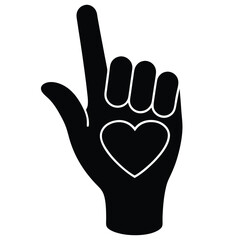Obraz premium Hand with Heart Gesture Vector Illustration for Love & Peace