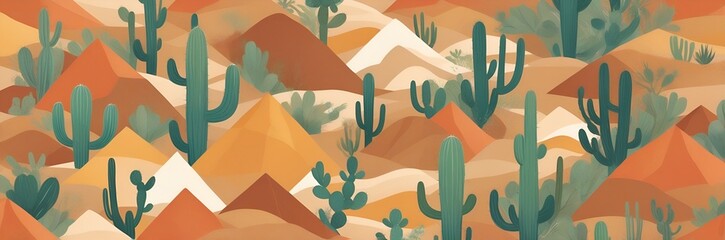 A seamless illustration inspired by desert landscapes