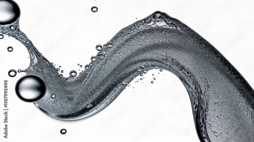 Aufkleber dynamic water wave with bubbles an abstract design of fluid motion and clear liquid splash against l