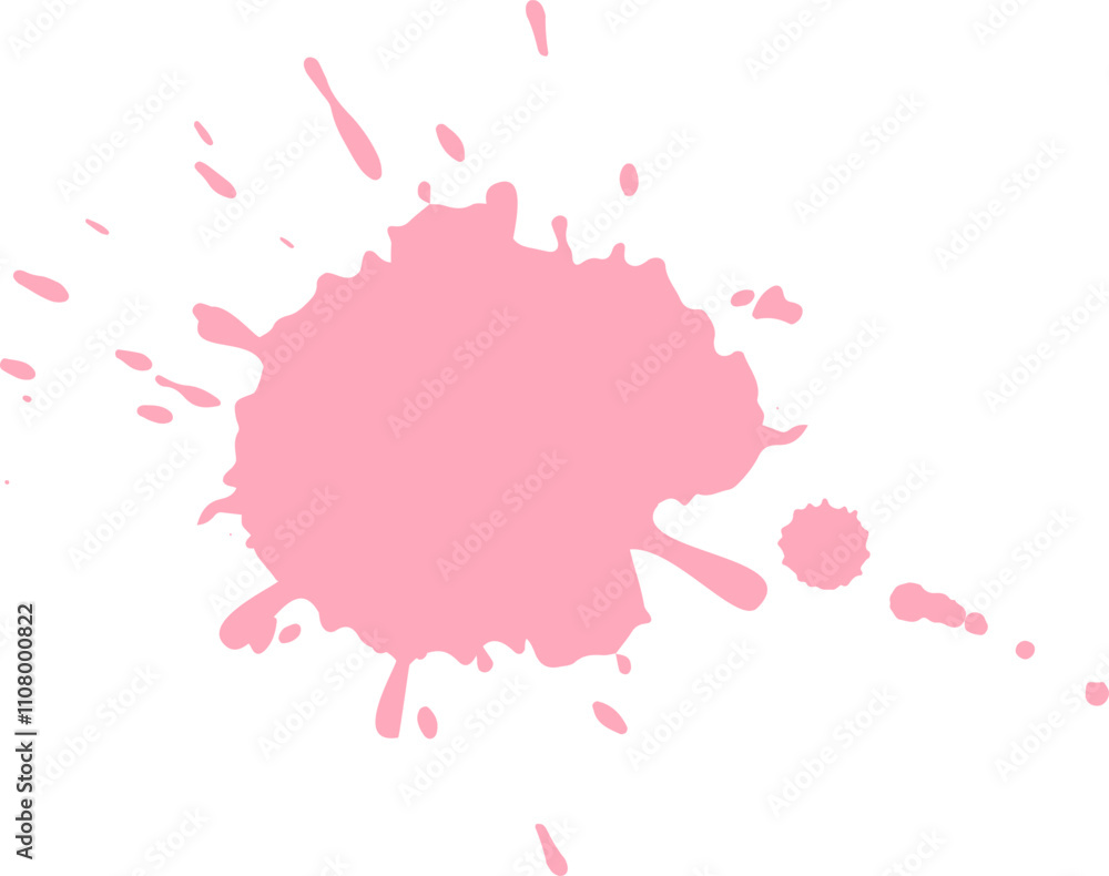 Poster pink paint is splashing on a white background, creating an artistic and dynamic visual that represen