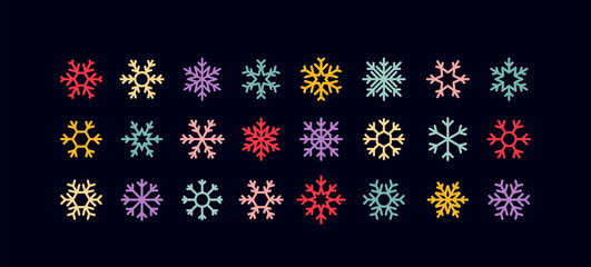 Vector Snow Flakes Icon. Winter Holidays Design Element. Frozen Ice Graphic. Snowflakes Symbol