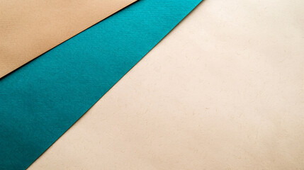 A photo texture of white craft paper with a cyan and emerald border, featuring a vintage abstract cardboard look