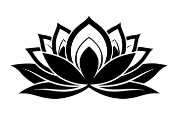 Fototapeta premium lotus flower line art silhouette vector illustration