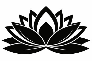Fototapeta premium lotus flower line art silhouette vector illustration