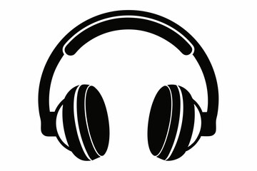 headphone line art silhouette vector illustration