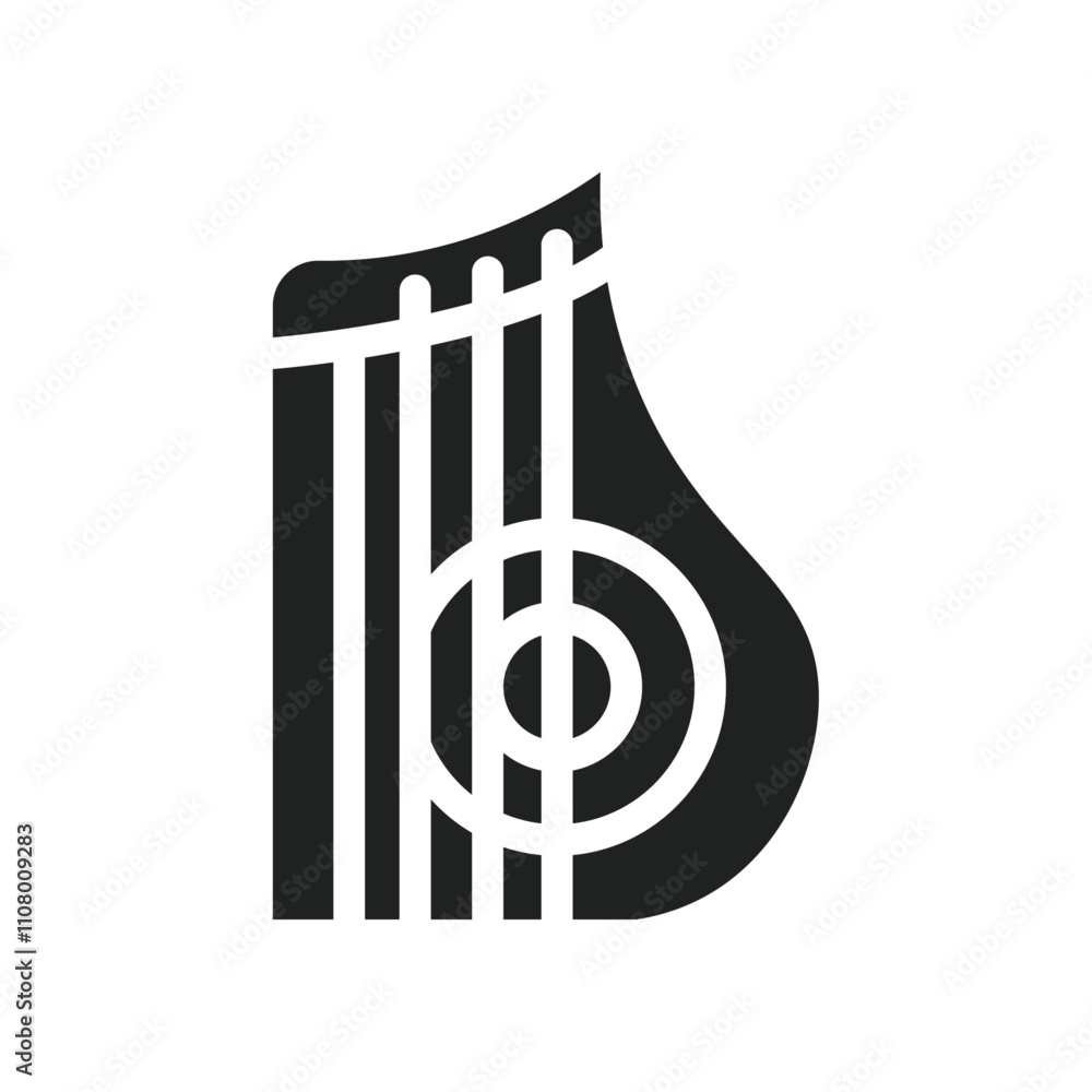 Poster zither icon web design in vector