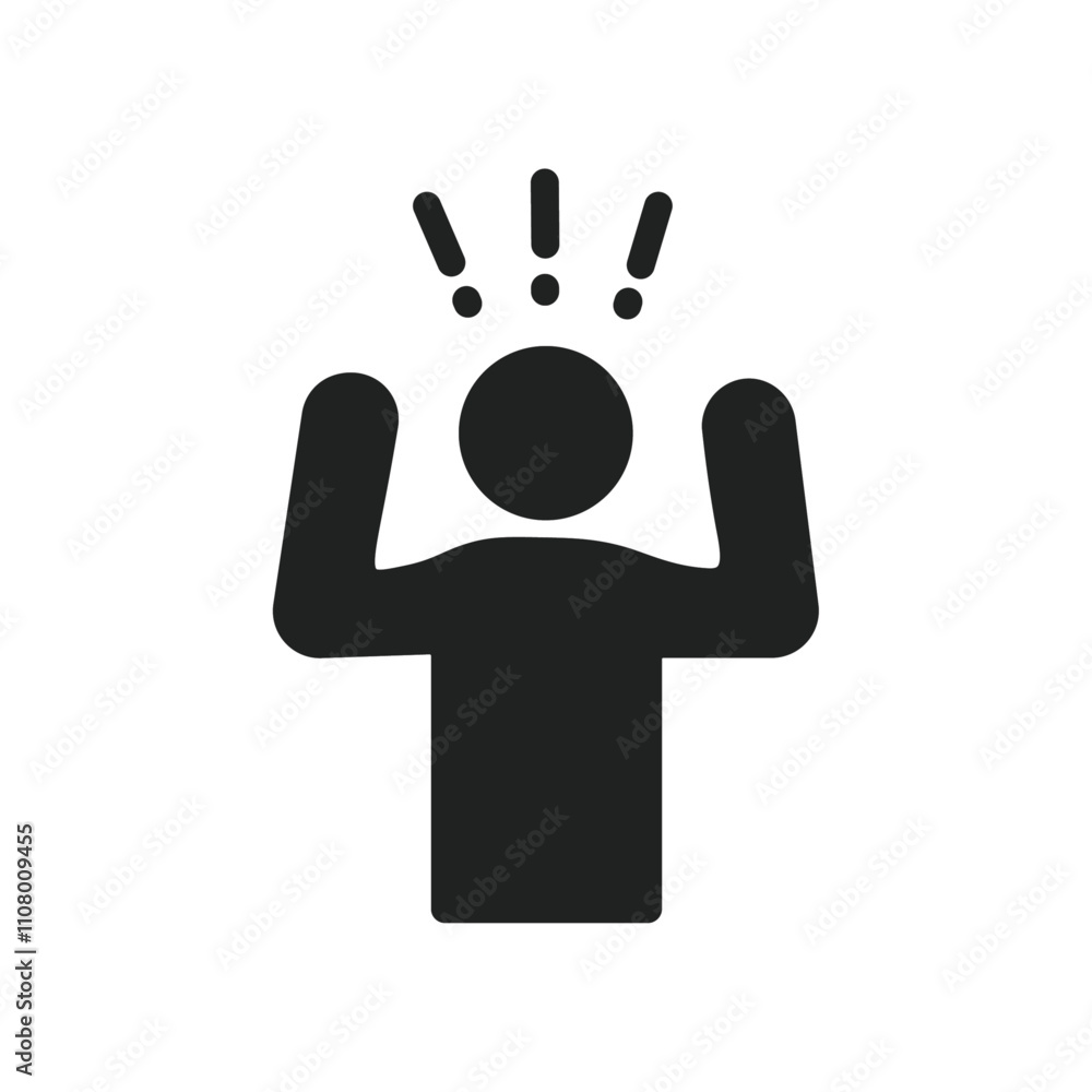 Poster anxiety icon web design in vector