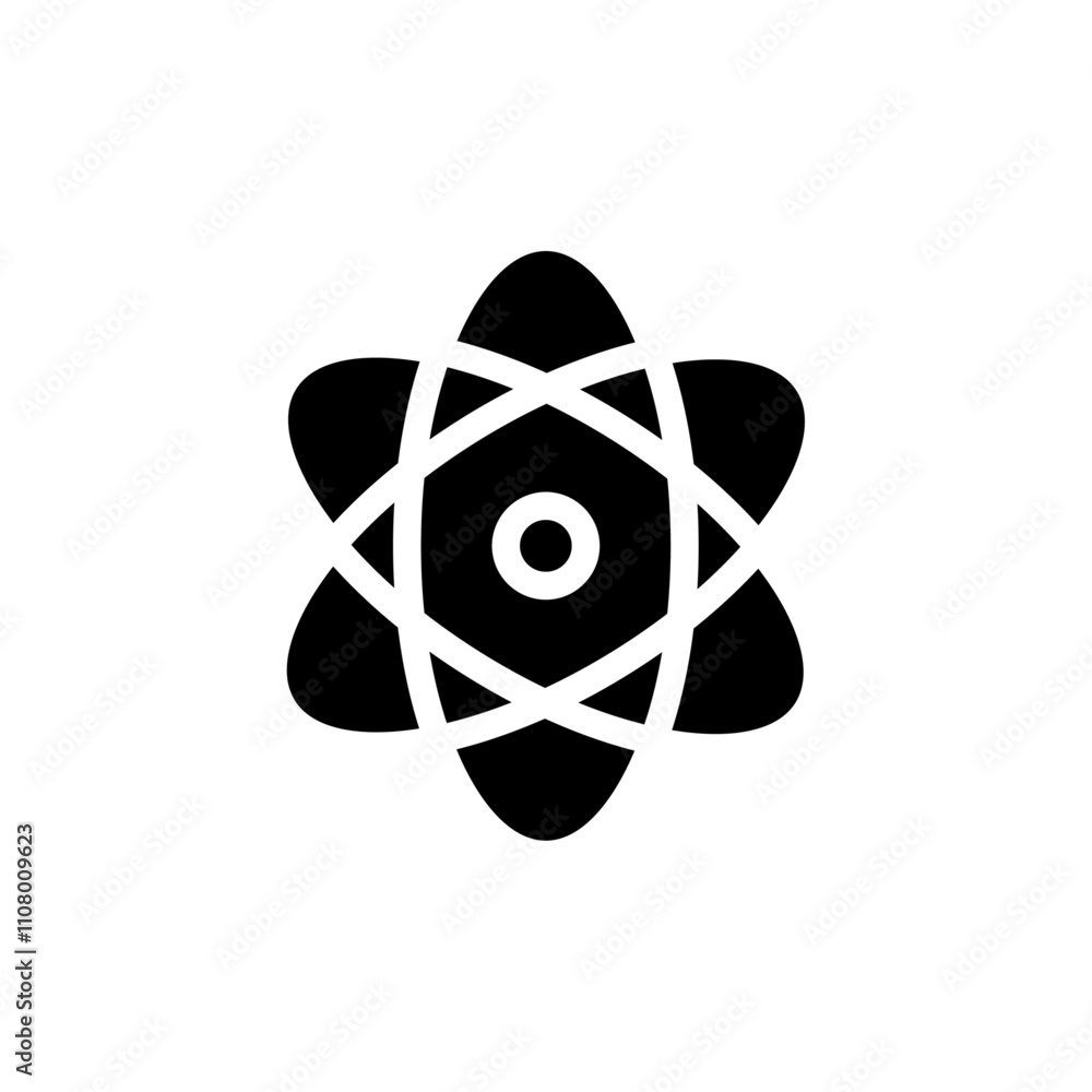 Aufkleber Atom scientific icon web design in vector