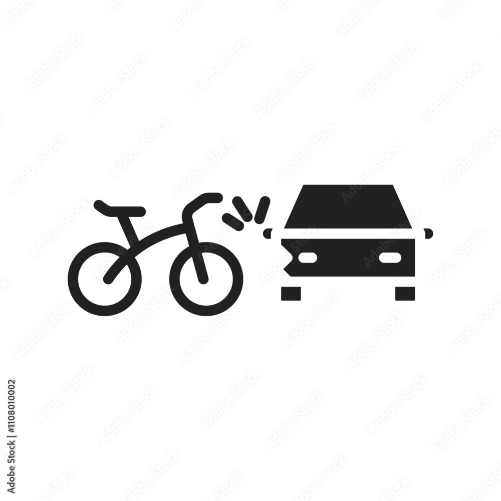 Poster becycle accident icon web design in vector