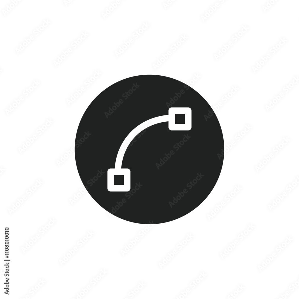 Aufkleber bezier curve icon web design in vector