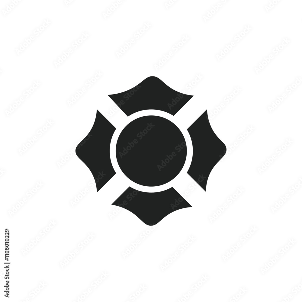 Poster blank fire department badge icon web design in vector