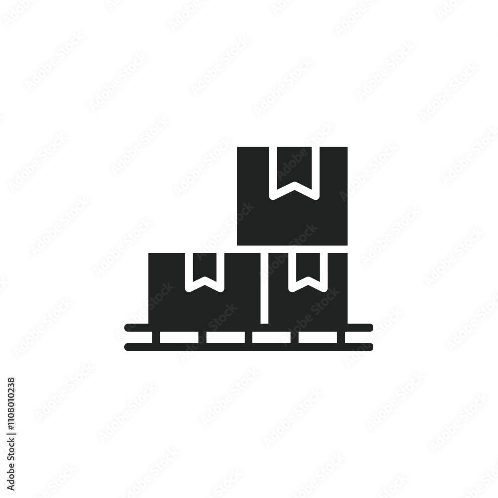 Aufkleber box on a pallet icon web design in vector