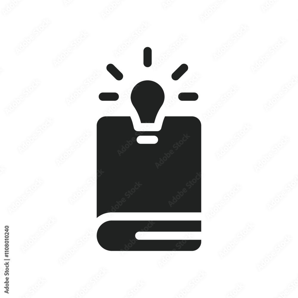 Poster book with bulb icon web design in vector