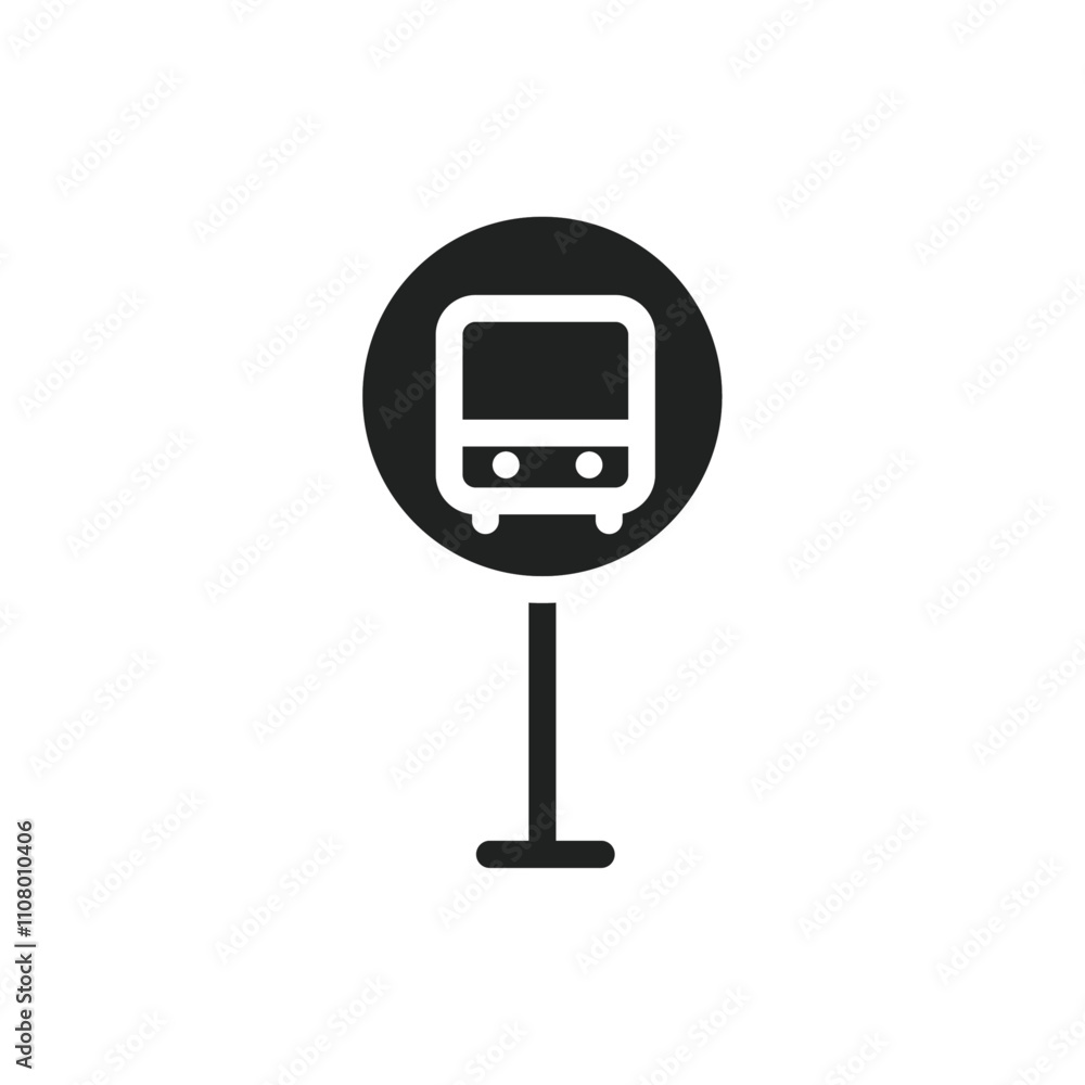 Poster Bus sign icon web design in vector