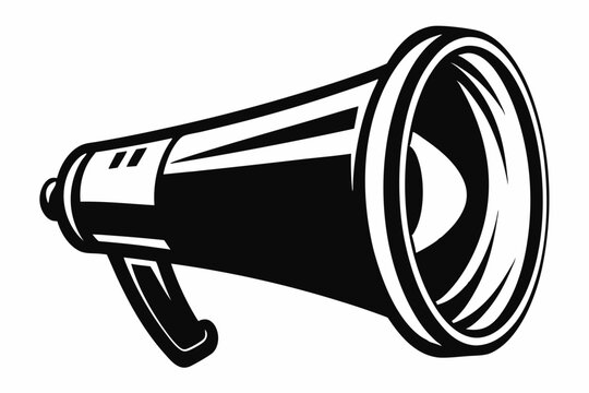 recommend clip art: megaphone line art silhouette vector illustration