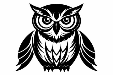 Obraz premium owl line art silhouette vector illustration