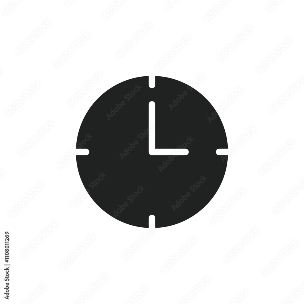 Poster clock icon web design in vector