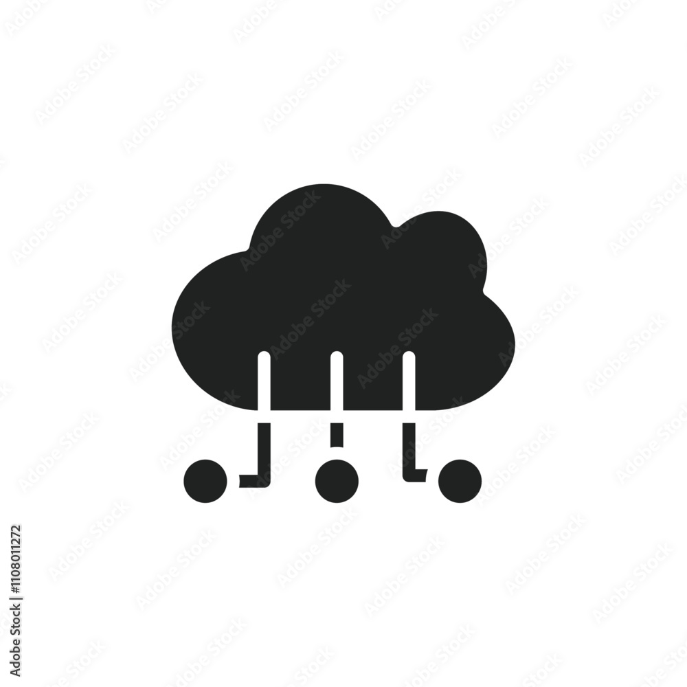 Aufkleber cloud marketing icon web design in vector