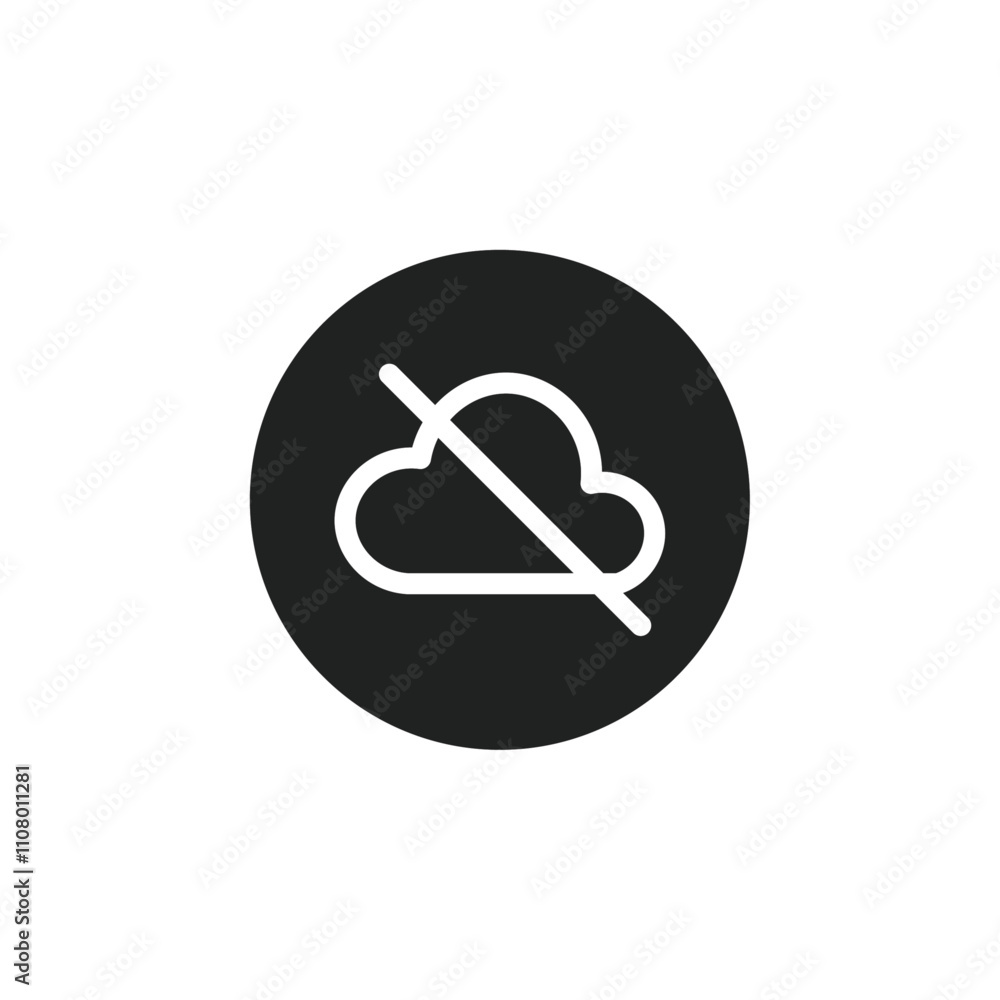 Aufkleber cloud sync disable icon web design in vector