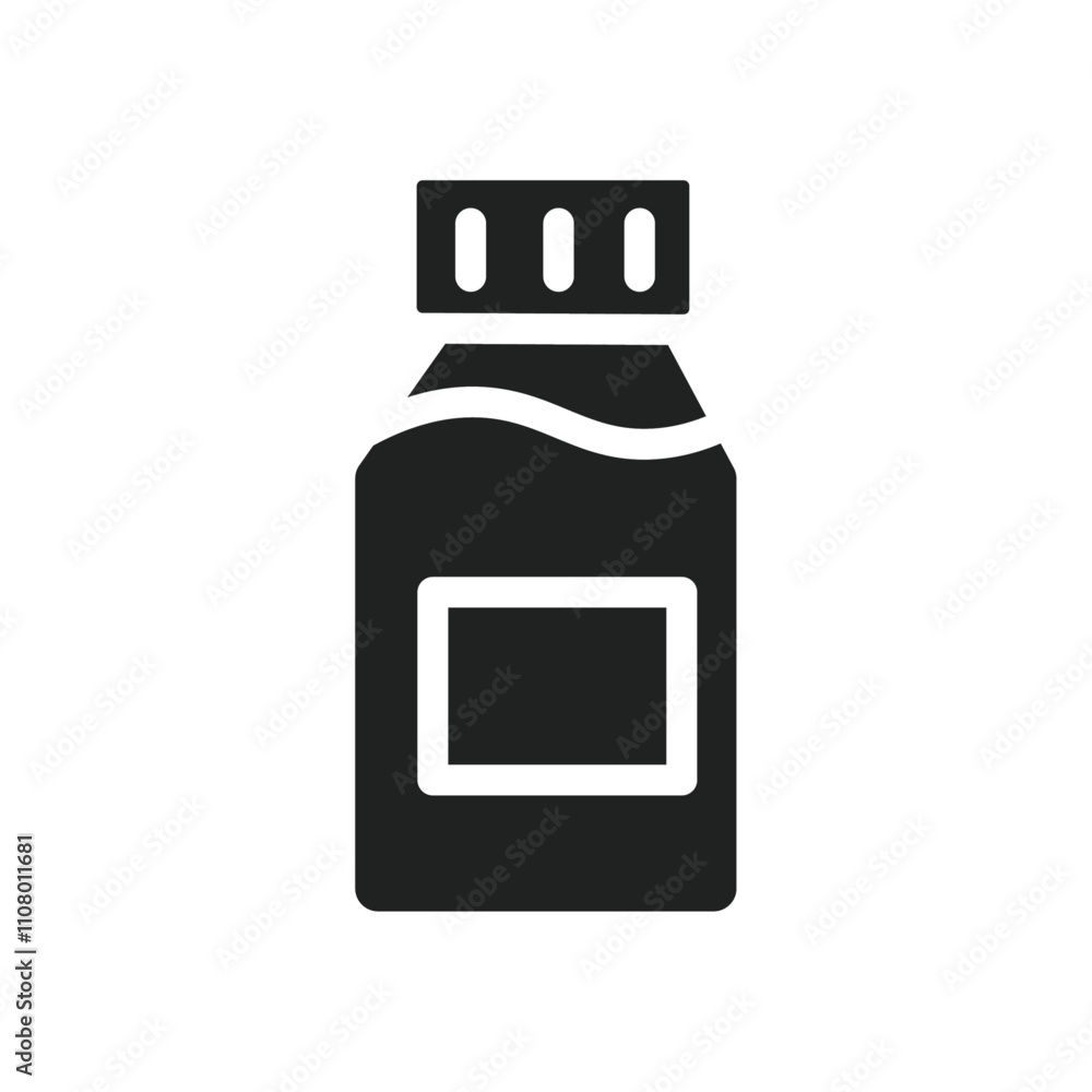Poster cough syrup icon web design in vector