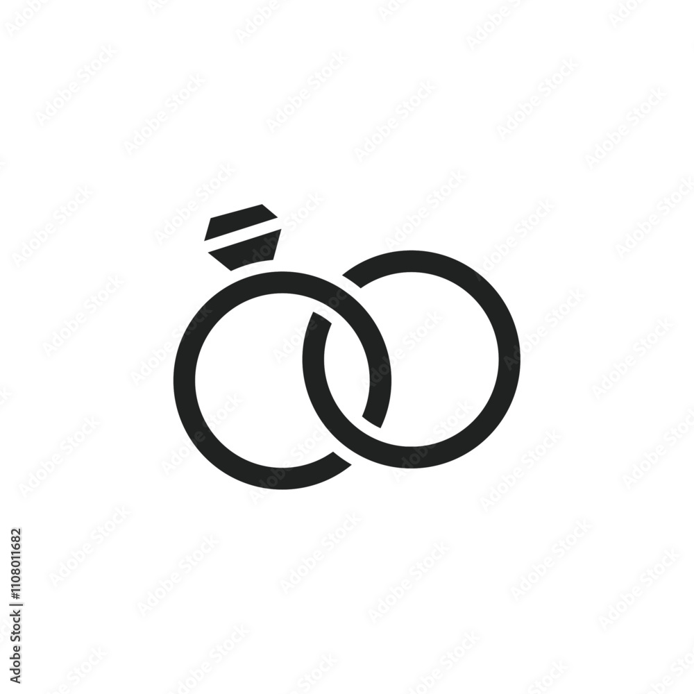 Poster couple ring icon web design in vector