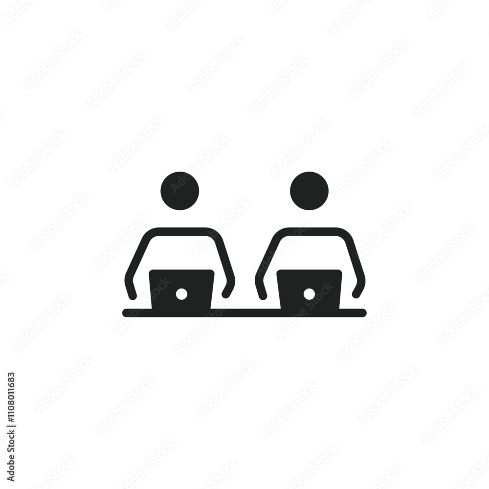 Poster coworking icon web design in vector