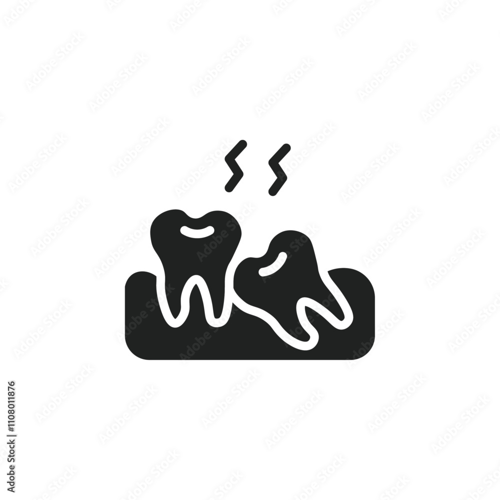 Aufkleber crooked teeth icon web design in vector