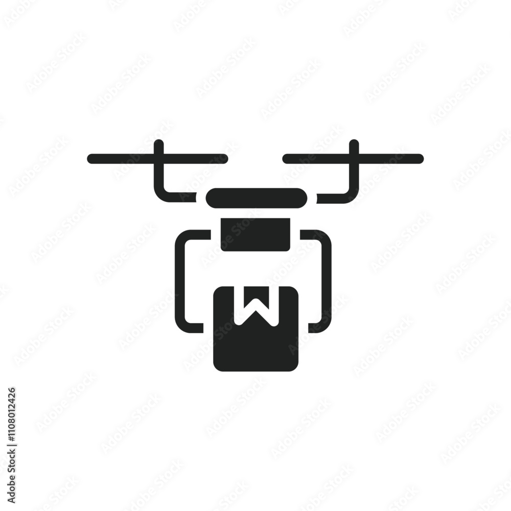 Aufkleber drone delivery icon web design in vector