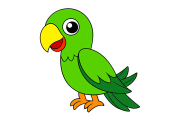 cartoon parrot on white background
