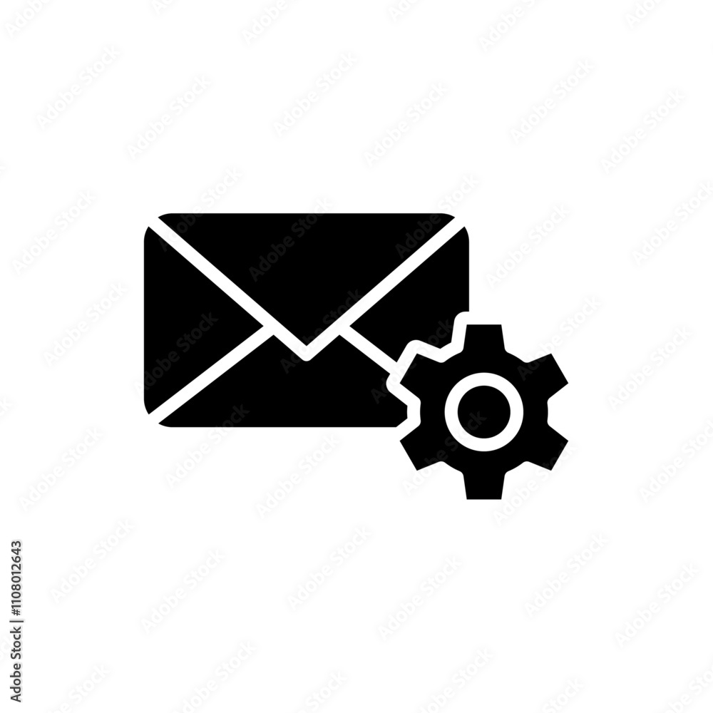 Aufkleber Email settings icon web design in vector