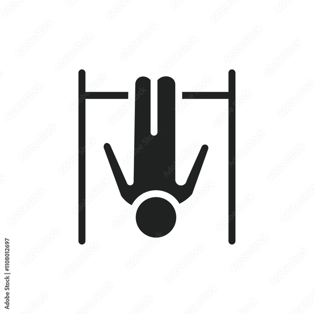 Aufkleber exercise hang bar icon web design in vector