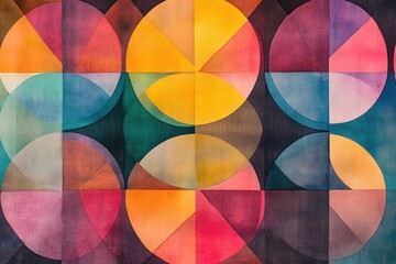 Obraz premium Abstract Geometric Watercolor Painting Of Circles And Triangles