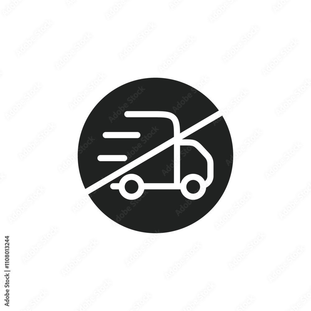 Poster forbidden fast truck icon web design in vector