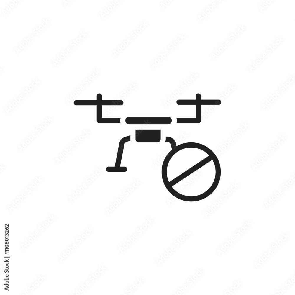 Poster Forbidden Copter icon web design in vector