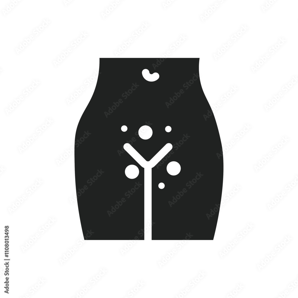 Aufkleber genital rash icon web design in vector