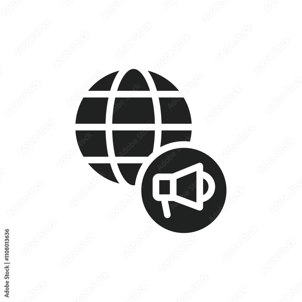 Poster global campaign icon web design in vector