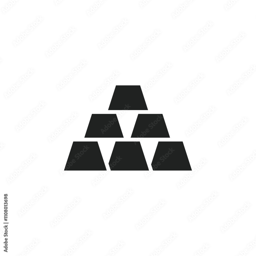 Poster gold bars icon web design in vector