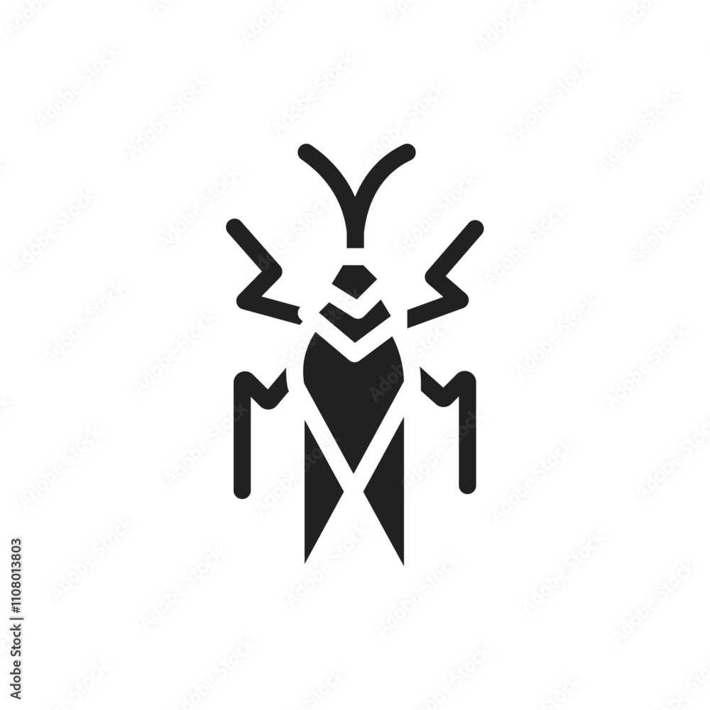 Aufkleber Grasshopper icon web design in vector