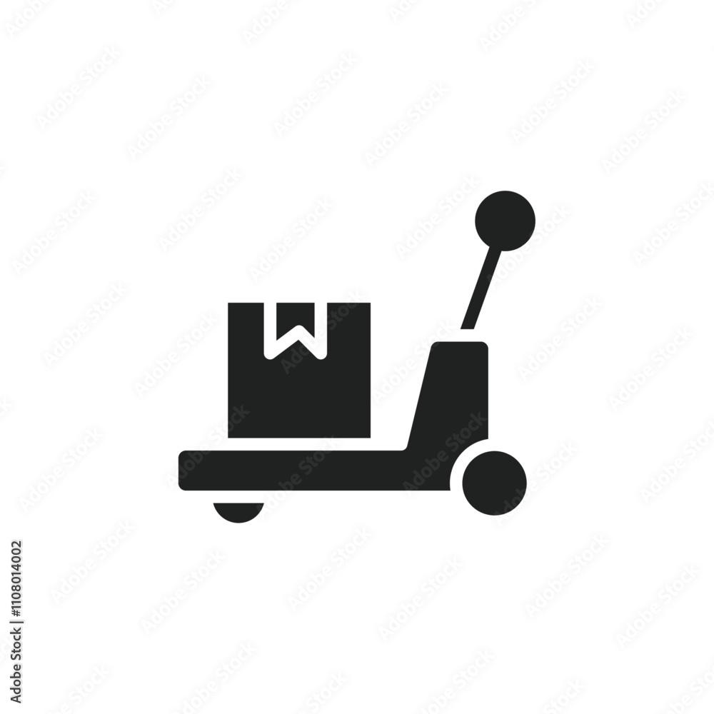 Aufkleber hand pallet jack icon web design in vector