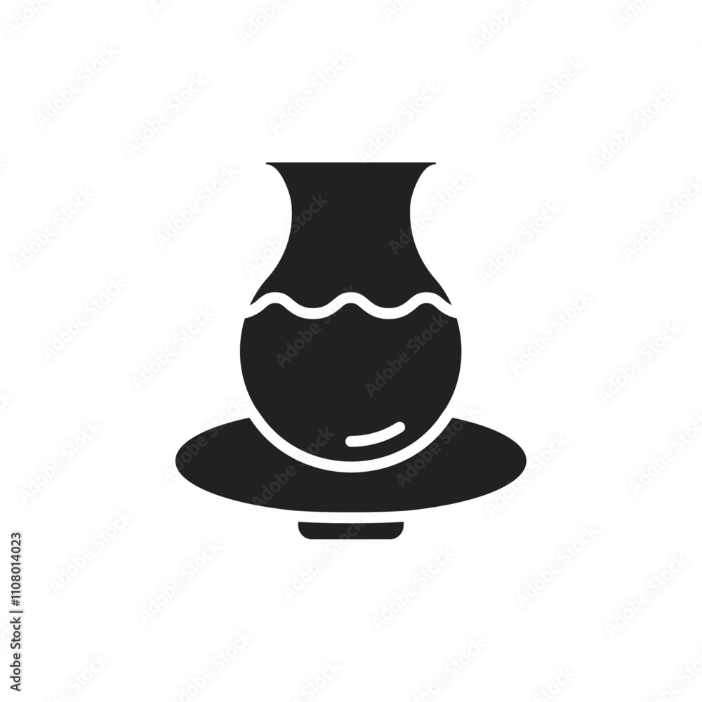 Aufkleber handmade pottery icon web design in vector