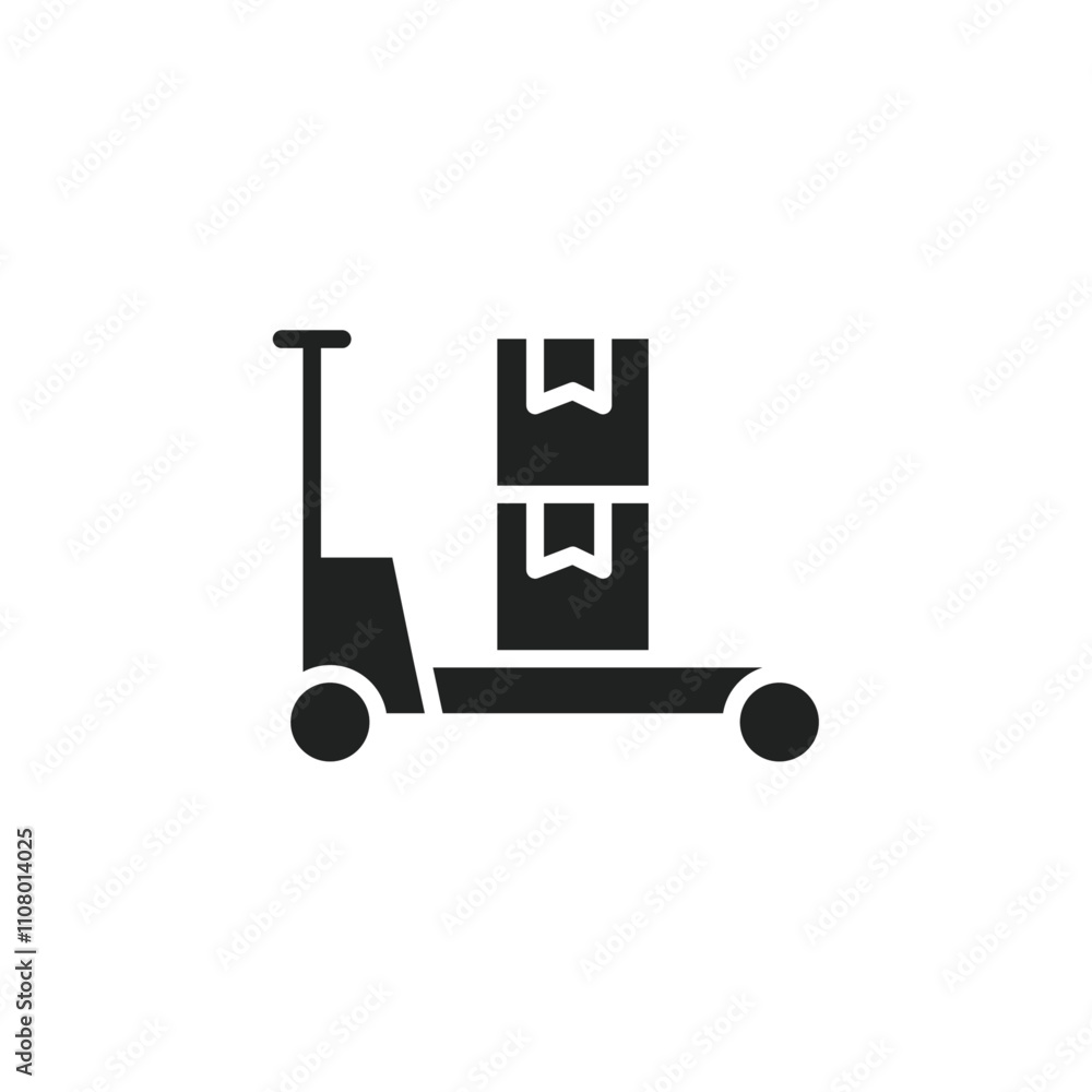 Poster hand pallet jack icon web design in vector