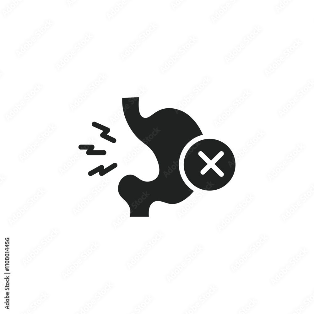 Poster Indigestion icon web design in vector