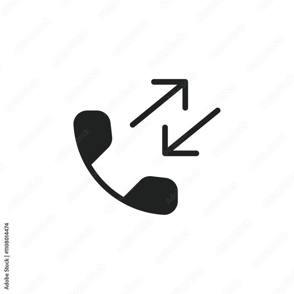 Poster incoming outgoing calls icon web design in vector